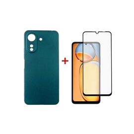 Чехол для мобильного телефона Dengos Kit for Xiaomi Redmi 13C case + glass (Green) (DG-KM-54)