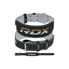 Атлетический пояс RDX 4 шкіряний Black Gold S (WBS-4RB-S)