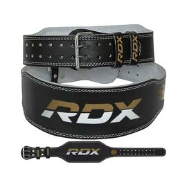 Атлетичний пояс RDX 6 шкіряний Black Gold L (WBS-6RB-L)