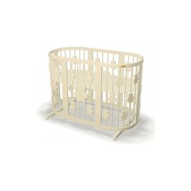 Кроватка Ingvart трансформер Smart Bed Round (72х72, 72х120, 72х168 см) слоновая кость с декором "Мишки" (1321015)