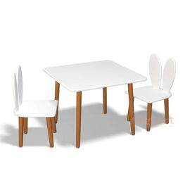 Дитячий стіл Ingvart квадратний та 2 стільці "Зайка" (pc-SQ-0000)
