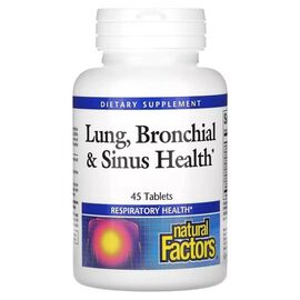 Вітамінно-мінеральний комплекс Natural Factors Здоров'я дихальних шляхів, Lung, Bronchial & Sinus Health, 45 таблеток (NFS-03504)