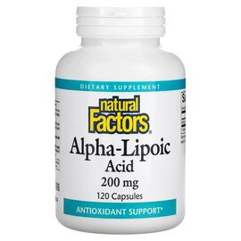 Витаминно-минеральный комплекс Natural Factors Альфа-липоевая кислота, 200 мг, Alpha-Lipoic Acid, 120 капсул (NFS-02099)