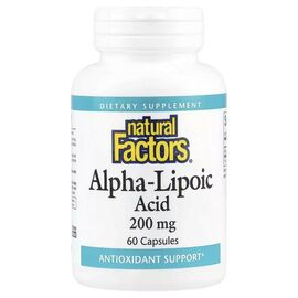 Вітамінно-мінеральний комплекс Natural Factors Альфа-ліпоєва кислота, 200 мг, Alpha-Lipoic Acid, 60 капсул (NFS-02098)