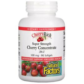 Вітамінно-мінеральний комплекс Natural Factors Вишневий концентрат 500 мг, Cherry Concentrate, 90 гелевих капсул (NFS-04525)
