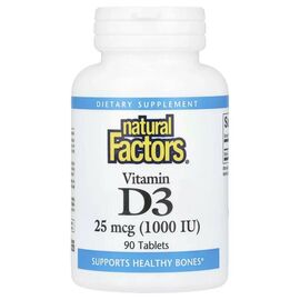 Вітамін Natural Factors Вітамін D3, 1000 МО, Vitamin D3, 90 таблеток (NFS-01050)