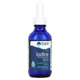 Минералы Trace Minerals Йод ионный в каплях, 225 мкг, Ionic Iodine, 59 мл (TMR-00307)