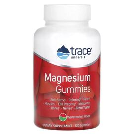Минералы Trace Minerals Магний, вкус арбуза, Magnesium Gummies, 120 жевательных конфет (TMR-00488)