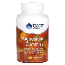 Минералы Trace Minerals Магний, вкус мандарина, Magnesium Gummies, 120 жевательных конфе (TMR-00503)