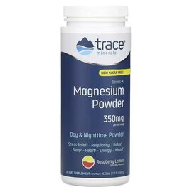 Минералы Trace Minerals Магний, вкус малина-лимон, 350 мг, Stress-X, Magnesium Powder, 460 гр (TMR-00350)