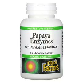 Вітамінно-мінеральний комплекс Natural Factors Ензими Папайї, Papaya Enzymes, 60 Таблеток (NFS01748)