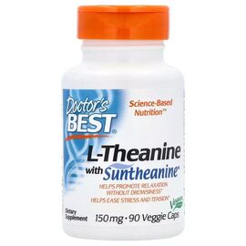 Аминокислота Doctor's Best L-теанин, 150 мг, L-Theanine with Suntheanine, 90 вегетарианских капсул (DRB-00197)