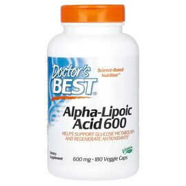Антиоксидант Doctor's Best Альфа-Липоевая кислота, 600 мг, Alpha-Lipoic Acid, 180 вегетарианс (DRB-00249)