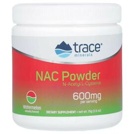 Амінокислота Trace Minerals NAC N-ацетил L-цистеїн, 600 мг, смак кавуна, NAC Powder, 75 гр (TMR-00670)