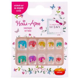 Дитяча косметика Lukky набір накладних нігтів на клейовій основі Cupcake багаторазо (T19432)