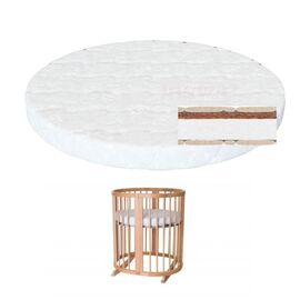 Матрац для дитячого ліжечка Ingvart Smart Bed Round кокос+поролон, 72х72 см (7216)