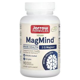 Витаминно-минеральный комплекс Jarrow Formulas Магний L-треонат, здоровье мозга, Vegan MagMind, Brain Health, 90 вег (JRW-29062)