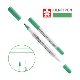 Маркер Sakura перманентный IDENTI PEN, двусторонний, 0,4/1 мм, Зеленый (084511365162)