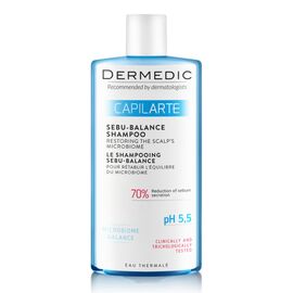 Шампунь Dermedic Capilarte Sebu-Balance Для жирного волосся Відновлення мікробіому шкіри голови 300 мл (5901643176945)