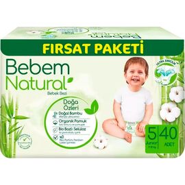 Подгузники Bebem Natural 5 Junior 11-18 кг 40 шт (8690536831975)