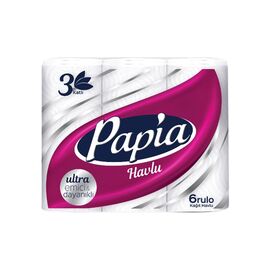 Бумажные полотенца Papia 3 слоя 6 рулонов (8690536011094)