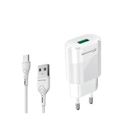 Зарядное устройство Grand-X CH-17WT USB 5V 2.1A + USB-C cable (CH-17WT)