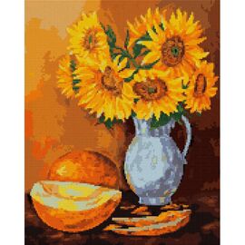 Картина по номерам Santi Алмазная мозаика Подсолнух в вазе 40 х 50 см (954819)