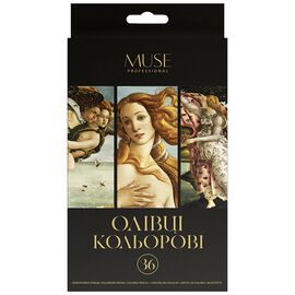 Карандаши цветные Muse Трехгранные С точилкой 36 цветов (105M-36)