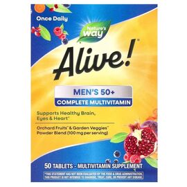 Мультивитамин Nature's Way Мультивитамины для мужчин 50+, Alive! Men''s 50+ Complete Multivitamin, 50 т (NWY-13661)