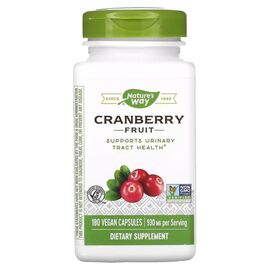 Травы Nature's Way Клюква, 930 мг, Cranberry Fruit, 180 вегетарианских капсул (NWY-15361)