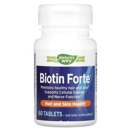 Вітамін Nature's Way Біотин-форте, 5 мг, Biotin Forte, 60 таблеток (EMT-10751)