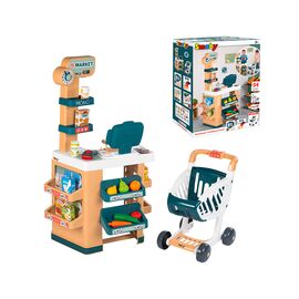 Игровой набор Smoby Интерактивный маркет с тележкой, звук. эффектом, аксессуарами 48,9 х 38,5 х 89,6 см (350238)