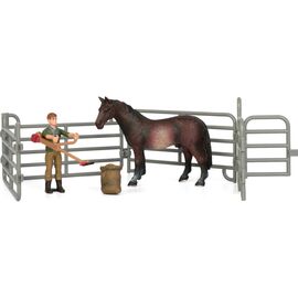 Фігурка Kids Team набір Ферма фермер, темно-гнеда кінь (Q9899-X3_2)