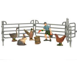 Фигурка Kids Team набор Ферма фермер, утка, гусыня, курица, кролик (Q9899-X14_2)
