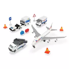 Игровой набор Dickie Toys Аэропорт, 3 машинки, 1 самолет, 13 аксессуаров (3743001)