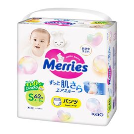 Подгузники Merries трусики размер S 4-8 кг 62 шт (4901301425867)