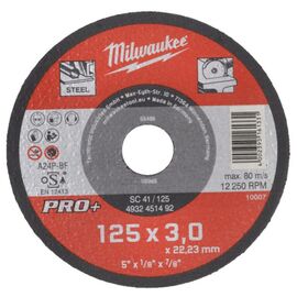 Круг отрезной Milwaukee по металлу, SC 41/125х3 PRO+, 125мм (4932451492)