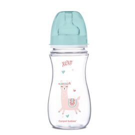 Пляшечка для годування Canpol babies антиколькова EasyStart - Toys з широким отвором 300 мл (35/222_gre)