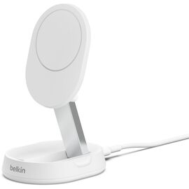 Зарядное устройство Belkin 15W Magnetic Stand Qi2 20W adapter USB-C white (WIA008VFWH)
