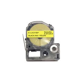 Лента для принтера этикеток UKRMARK E-K3YBP, 9мм х 9м, black on yellow, совместимая с LK-3YBP (900855)