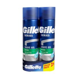 Гель для бритья Gillette Series Soothing для чувствительной кожи с алоэ вера 200 мл + 200 мл (8700216591850)