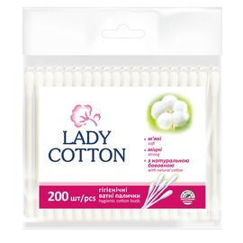 Ватные палочки Lady Cotton в полиэтиленовом пакете 200 шт. (4820048487368)