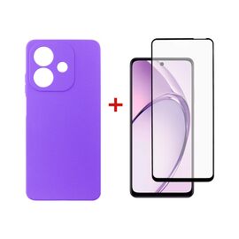 Чехол для мобильного телефона Dengos Oppo A3X Carbon + glass (Purple) (DG-KM-124)