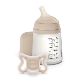 Набор для кормления новорожденных Suavinex Zero. Zero Beige (бутылка 180 мл + пустышка) (308426)