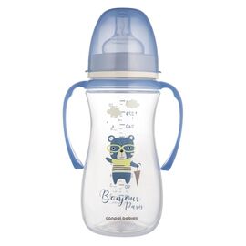 Пляшечка для годування Canpol babies PP Easystart Bonjour Paris антиколікова з широким отвором та ручками 300 мл син (35/241_blu)