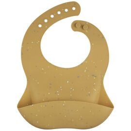 Нагрудничок Canpol babies DOTS силіконовий з кишенькою, бежевий (51/029_bei)