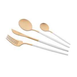 Набор столовых приборов Ardesto Gemini Lecco, 4 прибори, нержавіюча сталь, золотисто-білий (AR0704LW)