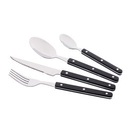 Набор столовых приборов Ardesto Gemini Aosta, 16 приборів, нержавіюча сталь, пластик, чорний (AR1916AS)