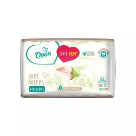 Дитячі вологі серветки Dada 3+1 з екстрактом алое (4 х 72 шт.) (4820174980856)