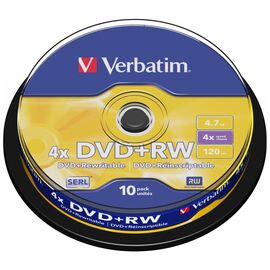 Диск DVD Verbatim 4.7Gb 4x CakeBox 10 шт silver (43488)